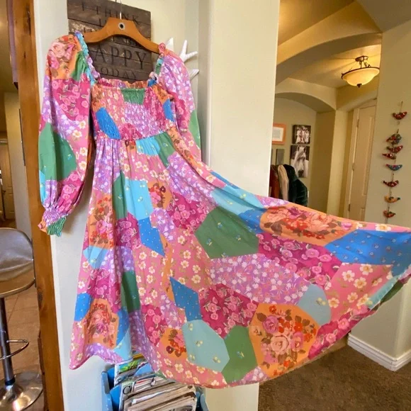 SPELL & THE GYPSY COLLECTIVE FREDA SHIRRED MIDI DRESS IN LOLLY - Picture 13 of 16